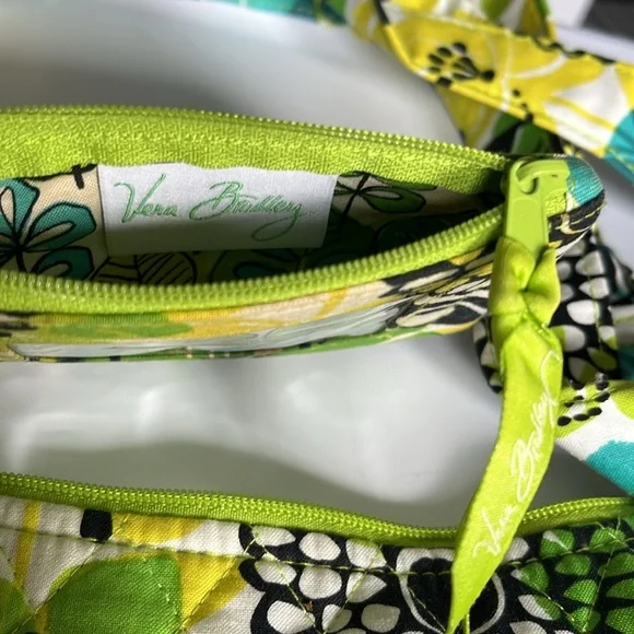 Vera Bradley Retired Lime Up Hipster Cross Body Purse & coin Purse Green Yellow - Picture 9 of 10